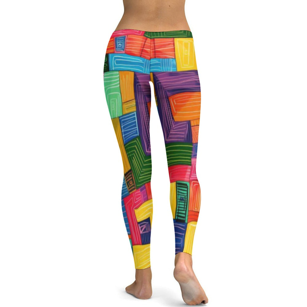 Ladies Yoga Pants Rainbow Colors