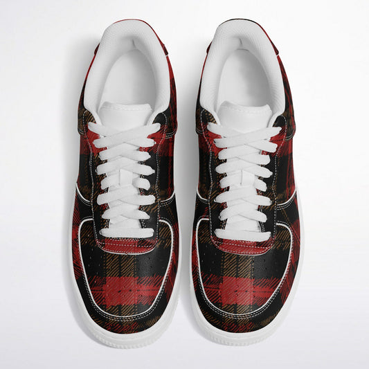Core Low Black & Red Checkered Sneakers — Classic Plaid Street Style