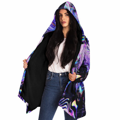 Psychedelic Cloak – Abstract Expressionism Trippy Hooded Cloak | Boho Men Style, Women's Fashion