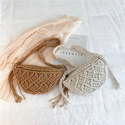 Bohemian Macrame Braid Fanny Pack for Beach Use