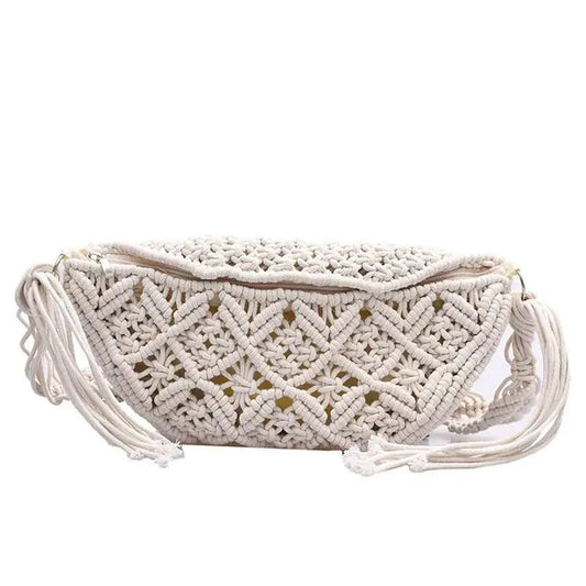 Bohemian Macrame Braid Fanny Pack for Beach Use
