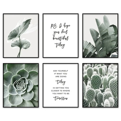 6pcs Botanical Wall Art Prints in Sage Green, 8x10 Inches