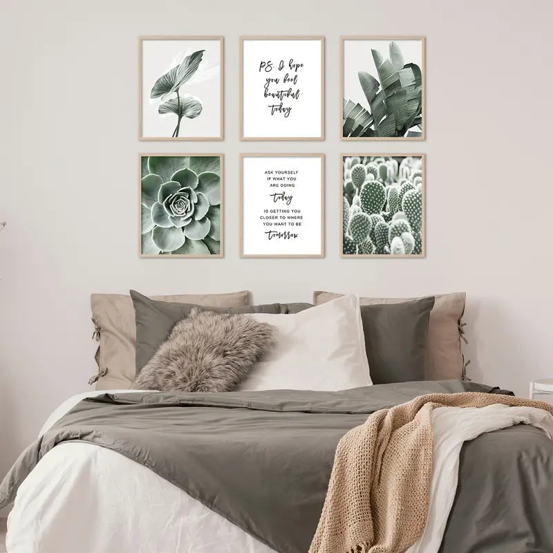 6pcs Botanical Wall Art Prints in Sage Green, 8x10 Inches