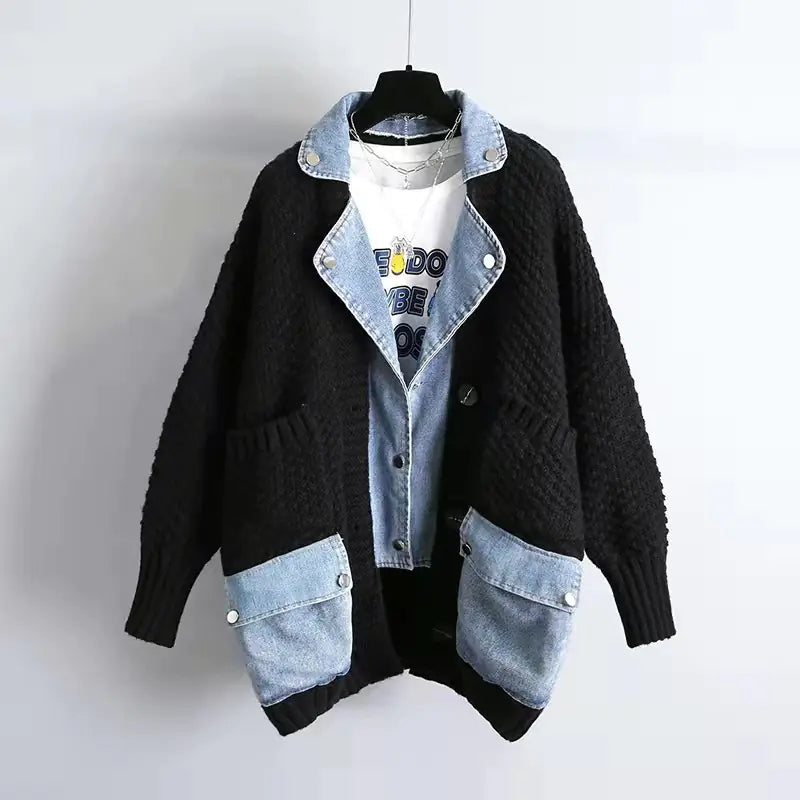 Women's Oversized Patchwork Denim Jacket