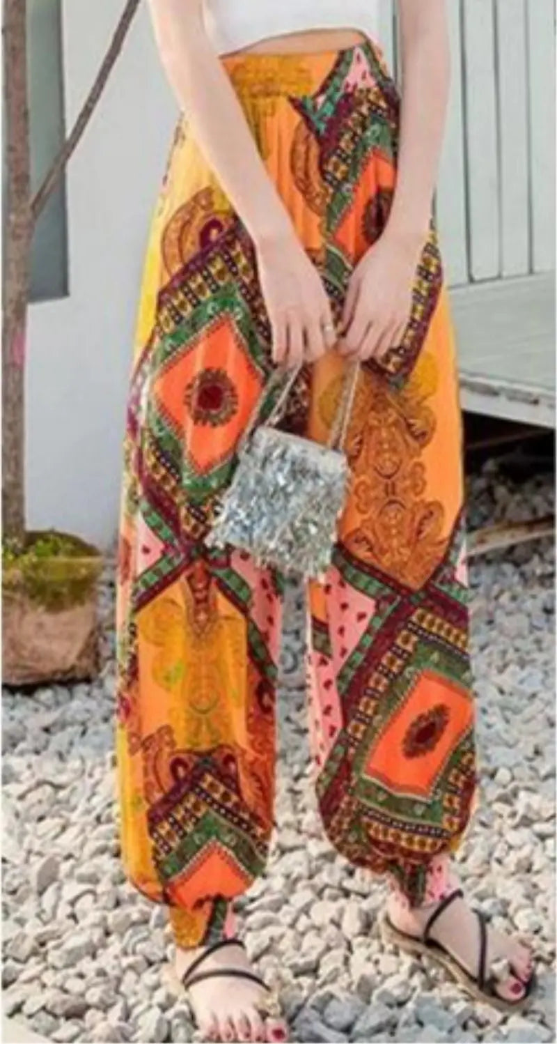 Bohemian Harem Pants for Beach Vacation and Travel